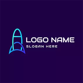 Logótipo Rock Rocket Gradient Letter A A logo design