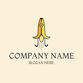 Logótipo De Banana Rocket Launch Design Banana logo design