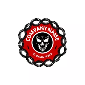 Logotipo De Calavera Rope Twine Circle Skull Gang logo design