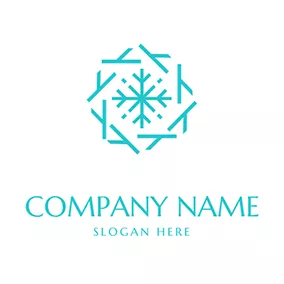 Refrigerator Logo Rotate Branch Weave Snowflake logo design