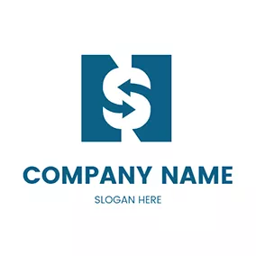 Finance Logo Rotation Arrow and Abstract Letter N S logo design