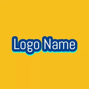 印刷　ロゴ Rounded Blue Cartoon Cool Text logo design