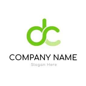 Biodegradable Logo Rounded Letter D and C logo design