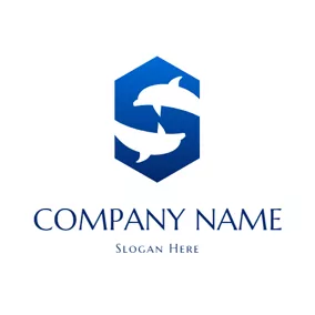 Logotipo S S Shape and Double Dolphin logo design