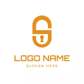 鎖logo S Shape and Lock Icon logo design