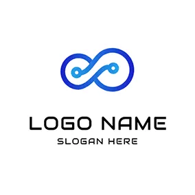 Logotipo De Datos Saas Circle Twining Gradient logo design