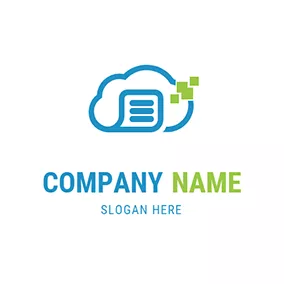 資料庫logo Saas Cloud Text Combine logo design