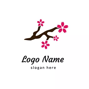 树枝 Logo Sakura Branch logo design