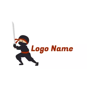 武士 Logo Samurai and Anime Icon logo design