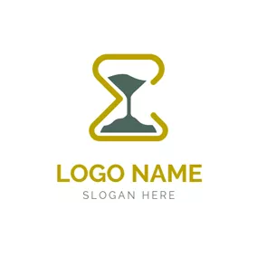 Clock Logo Sand Clock and Sigma logo design