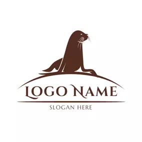 Logótipo De Foca Sandbeach and Brown Seal logo design