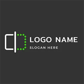 充電のロゴ Scanning Line Dot Simple logo design