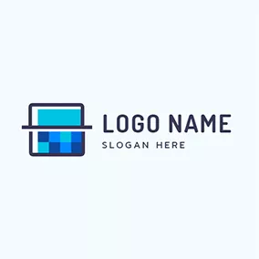 馬賽克logo Scanning Square Cube logo design