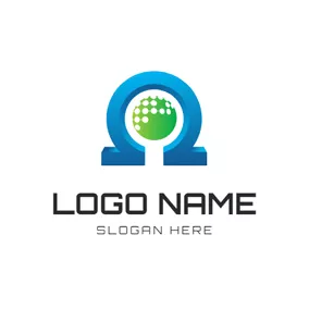 Logótipo De Dados Science and Omega Symbol logo design