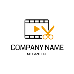 Movie Logo Scissor Film Cut Editing logo design