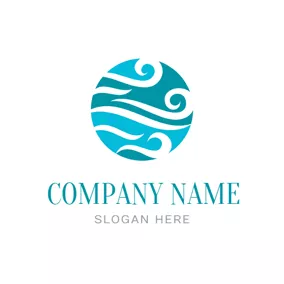 海ロゴ Sea Wave and Water logo design