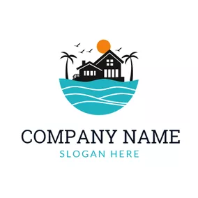 Beach Logo Seaside Summer House logo design