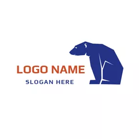 熊Logo Seated Sad Blue Bear logo design