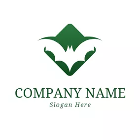 老鼠 Logo Separate Green Bat Icon logo design