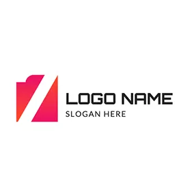 Pink Logo Seven Abstract Gradient Triangle logo design