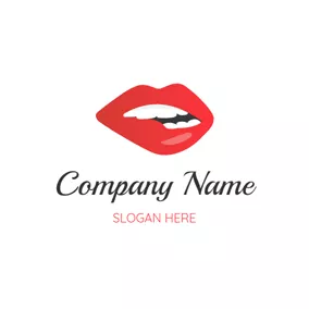 Makeup Logo Sexy Big Red Lip logo design