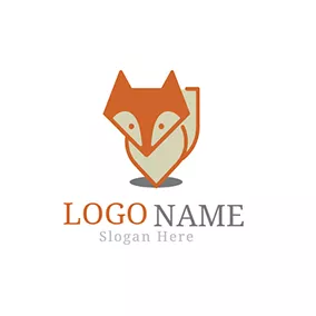 コラージュロゴ Shadow and Fox Head Icon logo design