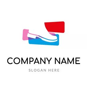 Pink Logo Shape Abstract Boot Outline logo design