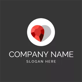 石头logo Shape and Beautiful Ruby logo design