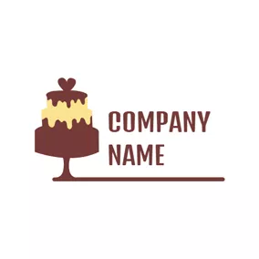 愛Logo Shape and Chocolate Cake logo design