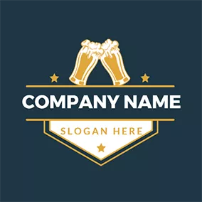 乾杯 Logo Shape Banner Beer Cheers logo design