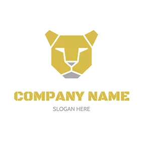 ライオンのロゴ Shape Combination Lioness Head logo design