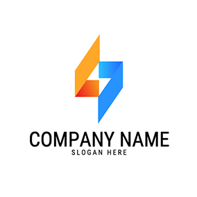 Blue Logo Shape Folding Design Flash logo design