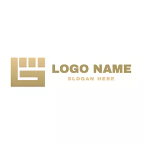 Golden Logo Shape Geometric and Abstract Fist logo design