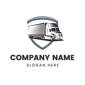 Blue Logo Shape Shield Trucks logo design