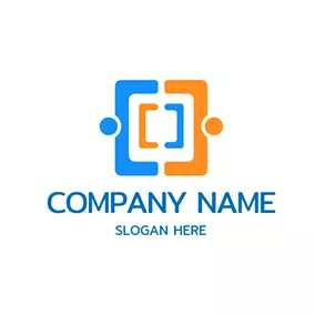 Combination Logo Shape Square Abstract Friend logo design