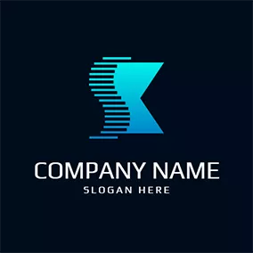 Sk Logo Shape Stripe Abstract Letter S K logo design
