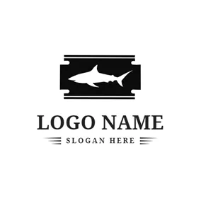 ツールロゴ Shark Pattern and Razor logo design