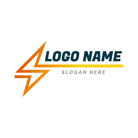 豎琴logo Sharp Gradient Line Flash logo design