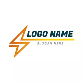 Curve Logo Sharp Gradient Line Flash logo design