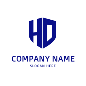 Shield 3D Letter H and D logo design