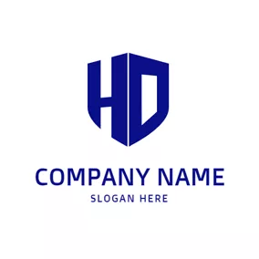 H Logo Shield 3D Letter H and D logo design
