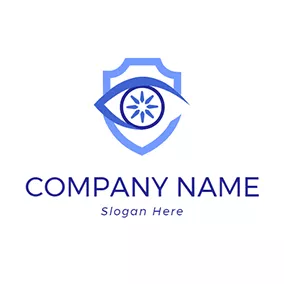 カムのロゴ Shield Eye Pupil Retina logo design