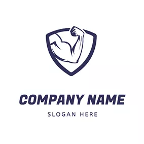 身体 Logo Shield Muscle Simple Male logo design