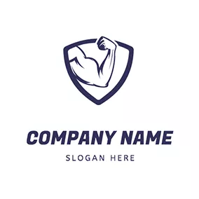 Logótipo Saúde Shield Muscle Simple Male logo design