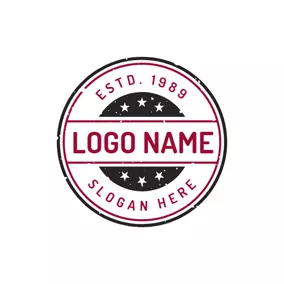 Stripe Logo Shinning Stars Stamp logo design
