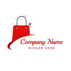 购物 Logo Shiny Bag Online Shopping logo design