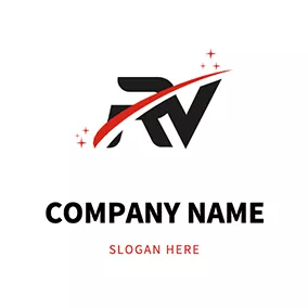 Logotipo V Shiny Decoration R V logo design