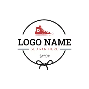 滑冰Logo Shoelace and Sneaker Shoe logo design