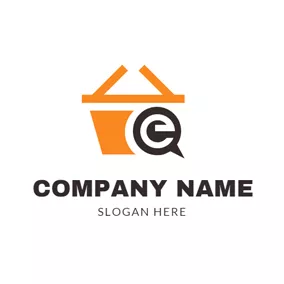 Edge Logo Shopping Basket and Letter E logo design