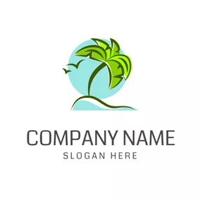生态logo Shoreland and Landscape Icon logo design